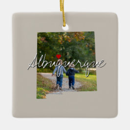 New Mexico Staat Foto einfügen und Ortsname Keramikornament