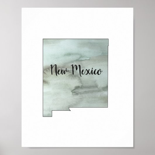 New Mexico Staat Illustration Poster (Vorne)