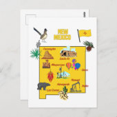 New Mexico Staat Karte mit Reisezielen (Vorne/Hinten)