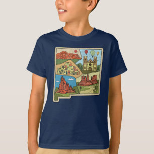 New Mexico Staat Map Vintag Albuquerque Las Vegas T-Shirt