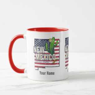 New Mexico Staat United Staaten Map Vintag USA Tasse