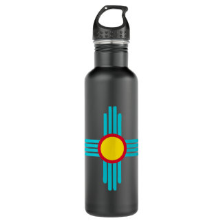 New Mexico Staat Zia Vintag Retro-Modern Design Edelstahlflasche