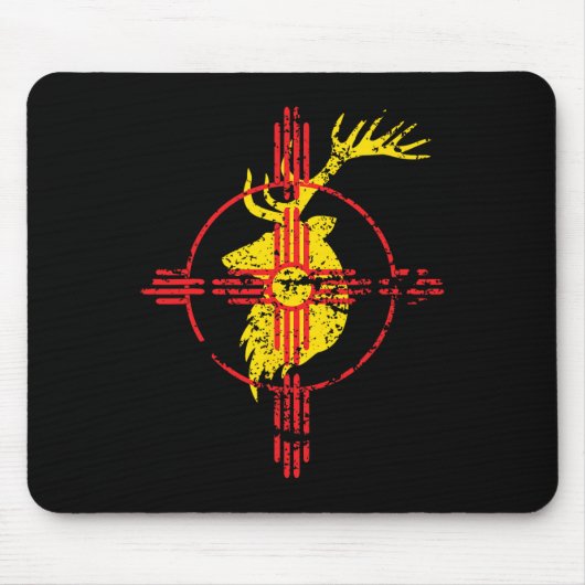New Mexico State Flag Elch Jagd Zia Symbol Design Mousepad (Vorne)
