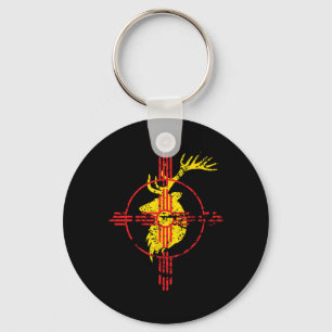 New Mexico State Flag Elch Jagd Zia Symbol Design Schlüsselanhänger