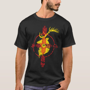New Mexico State Flag Elch Jagd Zia Symbol Design T-Shirt