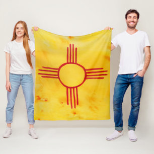 New Mexico State Flag Watercolor Painting (CUSTOM) Fleecedecke