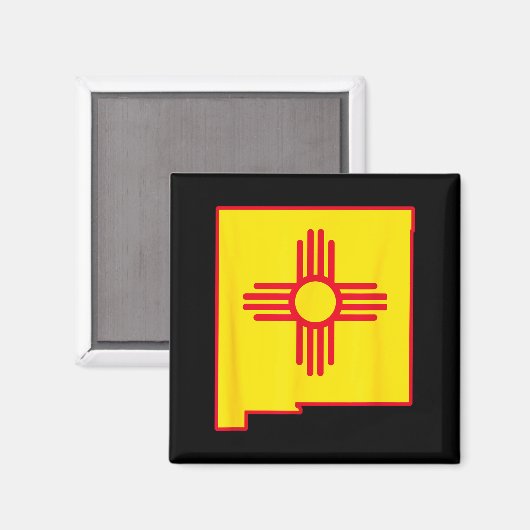 New Mexico State Flag Zia Symbol Flag New Mexico Magnet (Vorderseite/Rückseite)