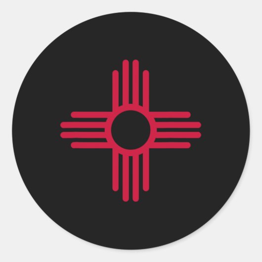 New Mexico State Flag Zia Symbol Flag Runder Aufkleber (Vorderseite)