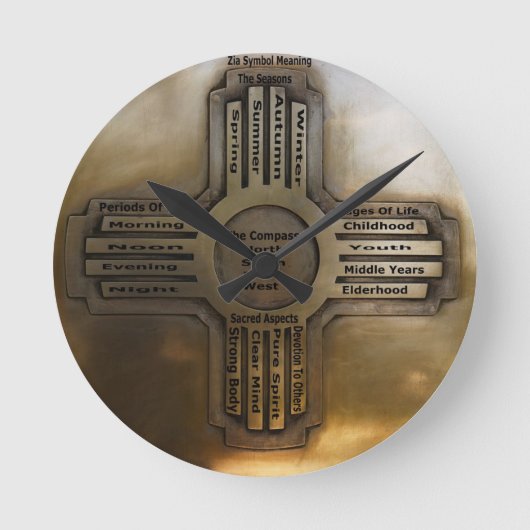 New Mexico State Zia Runde Wanduhr (Vorderseite)