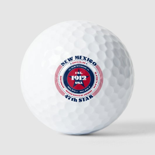 New Mexico Statehood Patriotic Gift Golf Balls Golfball (Vorderseite)
