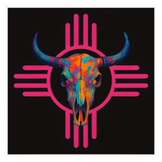 New Mexico Sun Totenkopf Pink Fotodruck