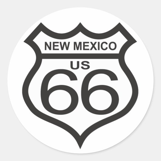 New Mexico US Route 66 Runder Aufkleber (Vorderseite)