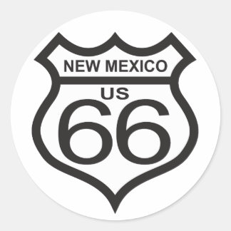 New Mexico US Route 66 Runder Aufkleber