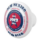 New Mexico US Staat Red White Blue Typografy Keramikknauf (Rechts)
