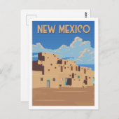 New Mexico USA Berühmtes Reiseziel Illustration Postkarte (Vorne/Hinten)
