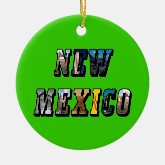 New Mexico, USA Text Keramik Ornament (Vorne)