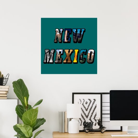 New Mexico, USA Text Poster (Heimbüro)