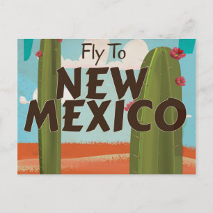 New Mexico, USA Vintage Reiseplakat. Postkarte