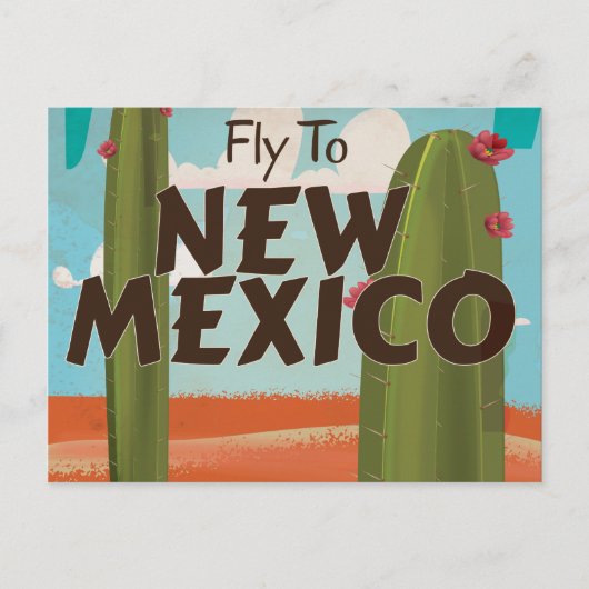 New Mexico, USA Vintage Reiseplakat. Postkarte (Vorderseite)