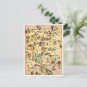 New Mexico Vintag Funny Map Postkarte (Stehend Vorderseite)