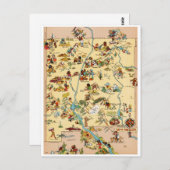 New Mexico Vintag Funny Map Postkarte (Vorne/Hinten)