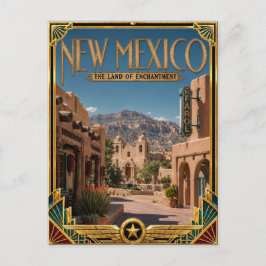 New Mexico Vintage Art Deco Golden Age Postkarte