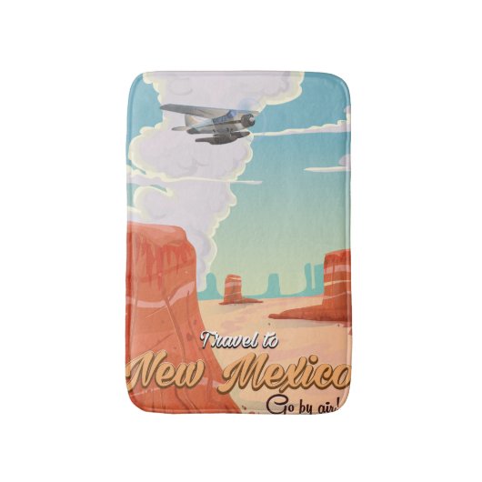 New Mexico Vintage Reiseplakat drucken Badematte (Vorderseite Vertikal)
