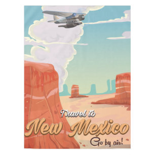 New Mexico Vintage-Reiseplakatdruck Tischdecke