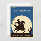 New Mexico Vintage Travel Poster Postkarte (Vorne/Hinten)