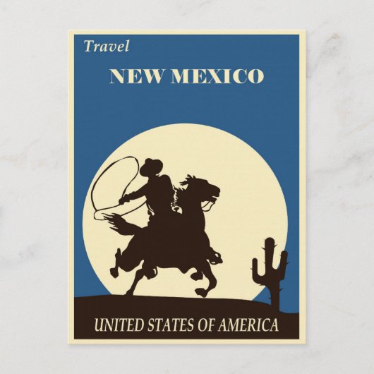 New Mexico Vintage Travel Poster Postkarte (Vorderseite)