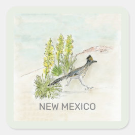 New Mexico Voice Blume Quadratischer Aufkleber