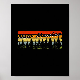 New Mexico Wald Sonnenuntergang Bäume Hütte Thema Poster