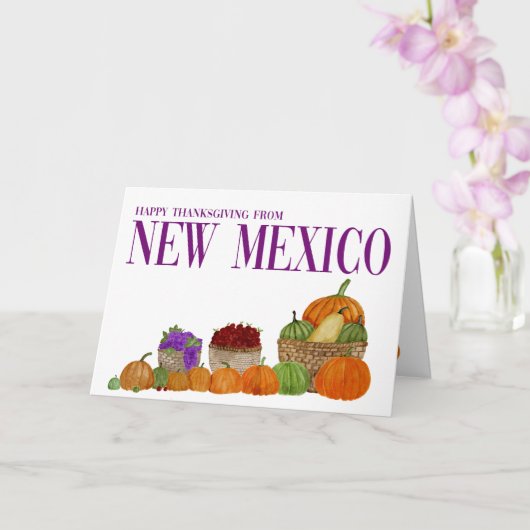 New Mexico Wassercolor Pumpkins Erntedank Card Karte (Orchidee)