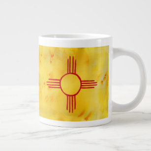 New Mexico Wasserfarbenflagge Jumbo-Tasse