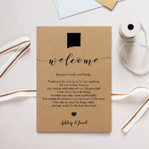 New Mexico Wedding Welcome Letter & Itinerary Card Programm
