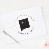 New Mexico Wedding Welcome Sticker, Leckerei Box B Runder Aufkleber (Umschlag)