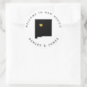 New Mexico Wedding Welcome Sticker, Leckerei Box B Runder Aufkleber (Tasche)