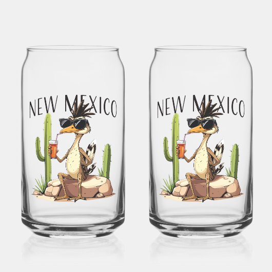 New-Mexico-Wegekuckuck mit einem Getränk Dosenglas (Vorderseite)