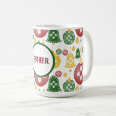 New Mexico Weihnachtsschmuck Zia Red Green Blue Kaffeetasse (VorderseiteRechts)