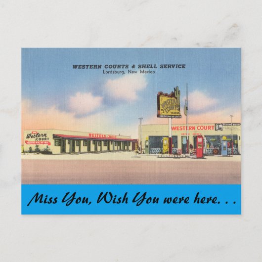New Mexico, Western Courts, Lordsburg Postkarte (Vorderseite)