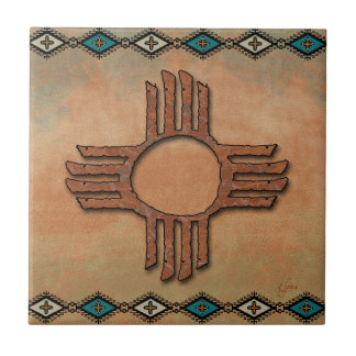 New Mexico Zia (Sonne) Keramik Tile Fliese