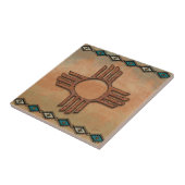 New Mexico Zia (Sonne) Keramik Tile Fliese (Seite)