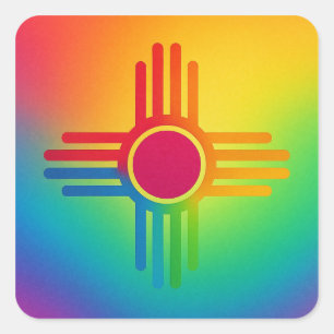New Mexico Zia Sonne Quadratischer Aufkleber