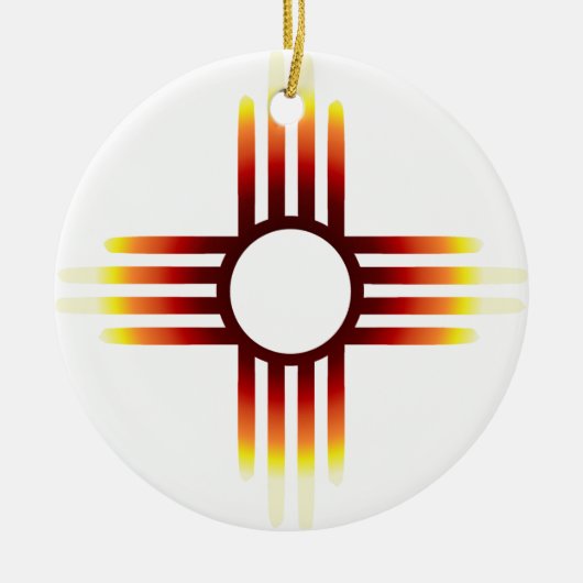 New Mexico Zia Sun Fire Keramikornament (Vorne)