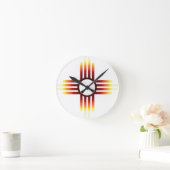 New Mexico Zia Sun Fire Runde Wanduhr (Zuhause)
