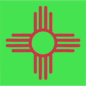 New Mexico Zia Sun Grün Aufkleber (Vorderseite)