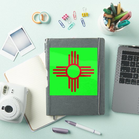 New Mexico Zia Sun Grün Aufkleber (iPad Hülle)