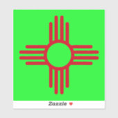 New Mexico Zia Sun Grün Aufkleber (Blatt)