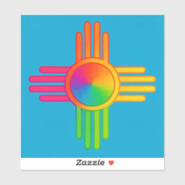 New Mexico Zia Sun Neon Aufkleber