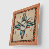 New Mexico Zia (sun) Quadratische Wanduhr (Winkel)